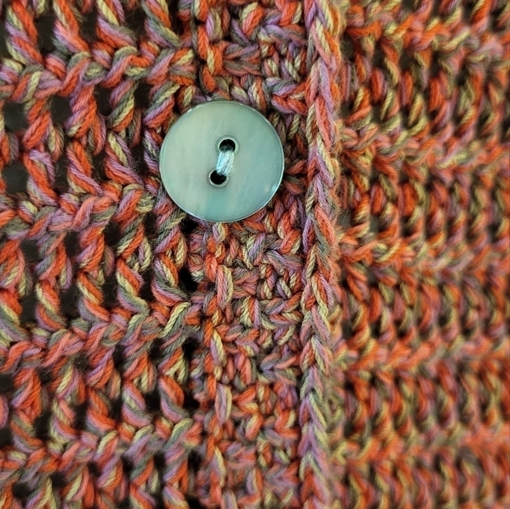 Vince Multicolor Marled Open Knit Button Cardigan - Picture 5 of 12